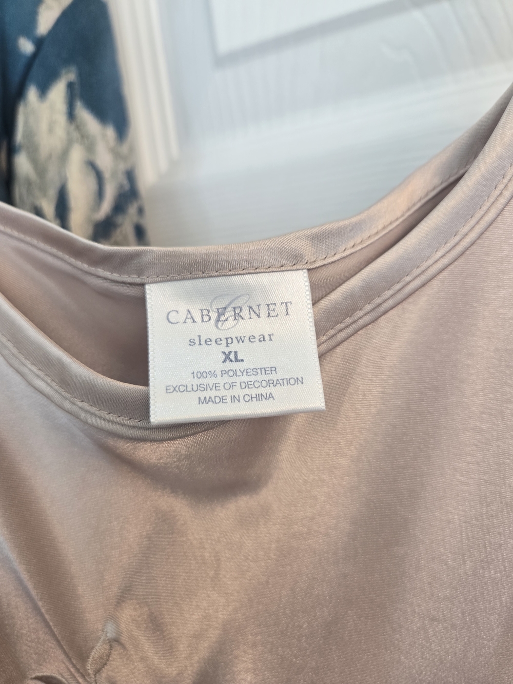 Cabernet Teal Floral Satin Robe with Beige Blush Slip Dress Nightgown Nap Dress - Picture 3 of 12